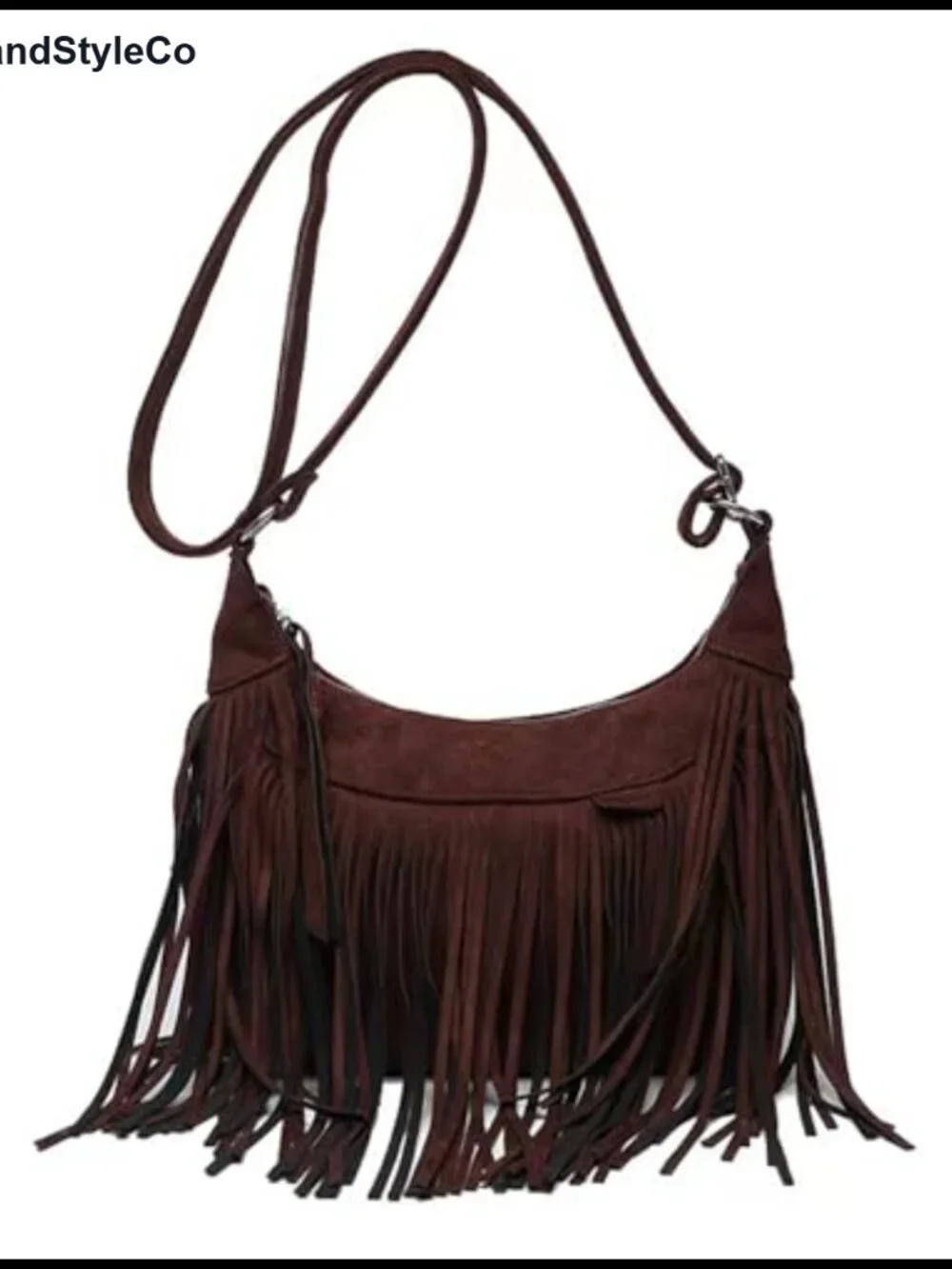 Fringe Hobo Crossbody Bag Vegan Suede Tassel Shoulder Purse